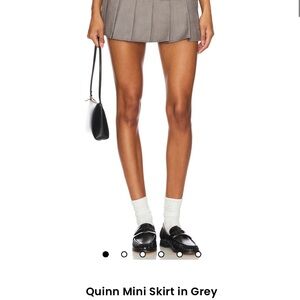 Superdown Quinn Gray Pleated Mini Skirt with Belt - size L, NWT